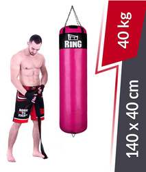 Worek bokserski SUPER 140x40cm 40kg różowy